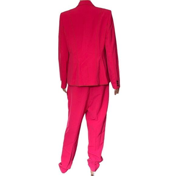 Donna Karan Fuschia Pink Black Stitch & Buttons Accent Blazer MEDIUM - Picture 3 of 15